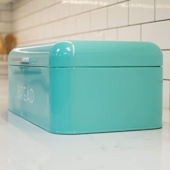 New Turquoise Blue Ivory Large Bread Bin - Picture 3 of 7